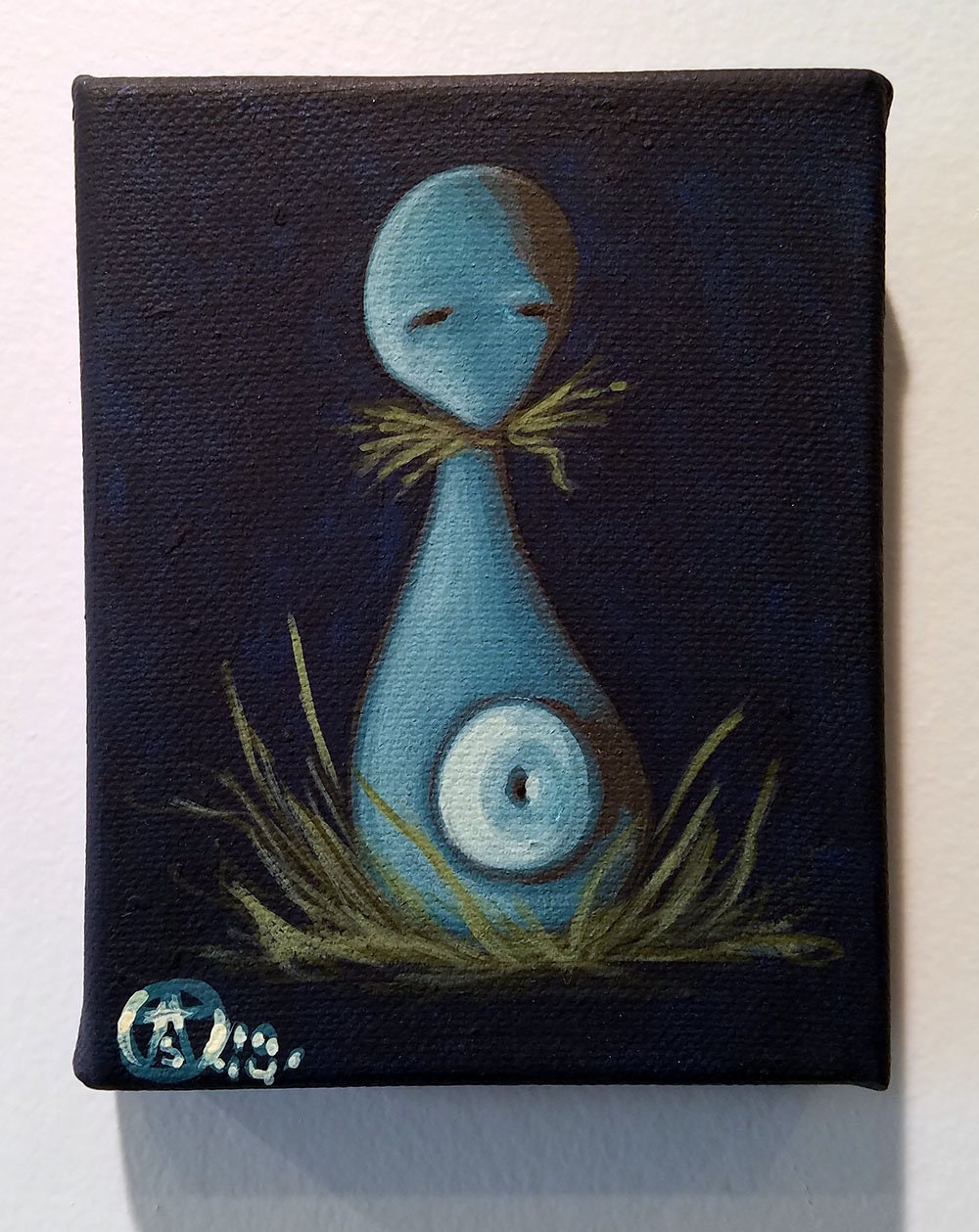 Blue monster Original Acrylic Painting 4x5