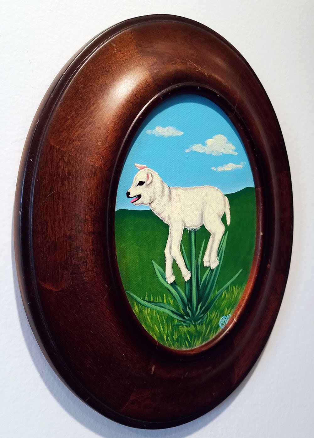 Vegetable Lamb of Tartary original framed painting - Image 2
